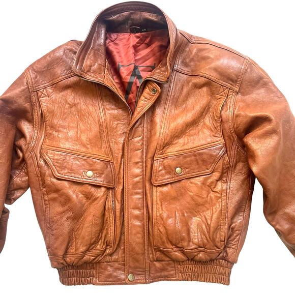 Zeidler & Zeidler Men’s Brown Leather Bomber Jacket Size L Made in Mexico - Picture 1 of 15